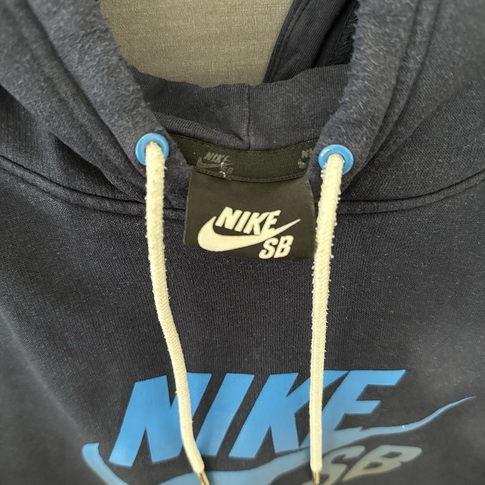Nike SB Pullover Hoodie Mens Large Navy Blue Gradient Logo - Picture 7 of 12